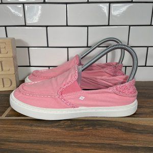 Sperry Saltie Little Girls Size 3 Shoes Pink Slip On Crashback Heel Sneaker
